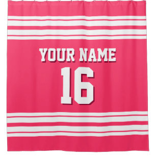 Rideaux De Douche Watermelon rose avec White Stripes Sports Jersey