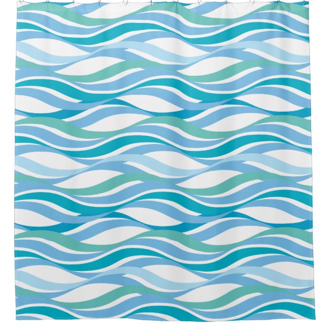 Rideaux De Douche Waves bleu abstract (Devant)