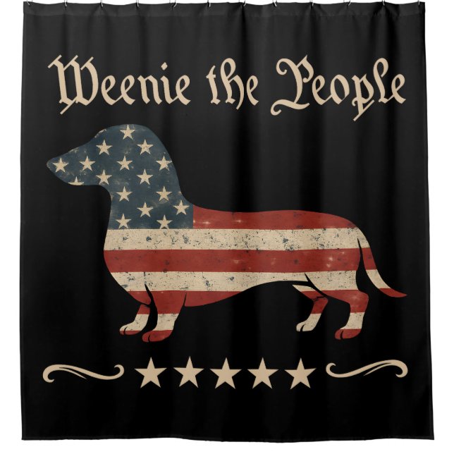 Rideaux De Douche Weenie Le Peuple Dachshund 4 juillet (Devant)