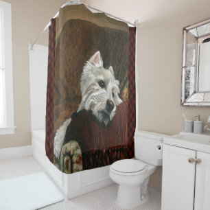 Rideaux De Douche Westie sur canapé