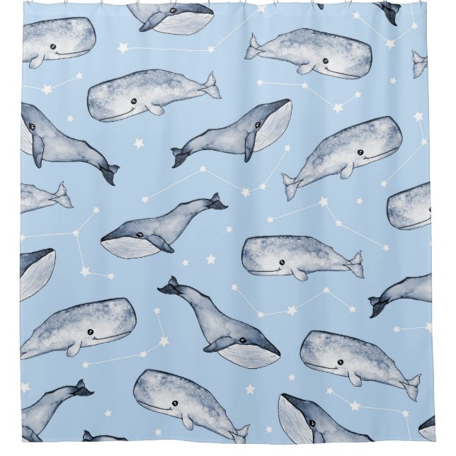 Rideaux De Douche Whale Wonders : Aquarelle Starry Sky (Devant)