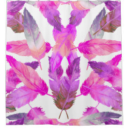 Rideaux De Douche What the Flock! Flamingo Pink feathers