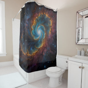 Rideaux De Douche Whirl galactique : une salle de bain cosmique