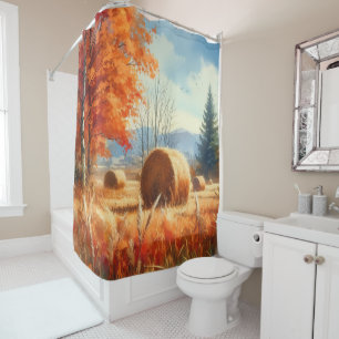 Rideaux De Douche Whispers d'automne : Une Sérénade d'aquarelle