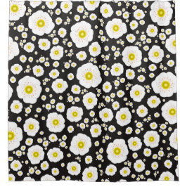 Rideaux De Douche White Poppies Shower Curtain