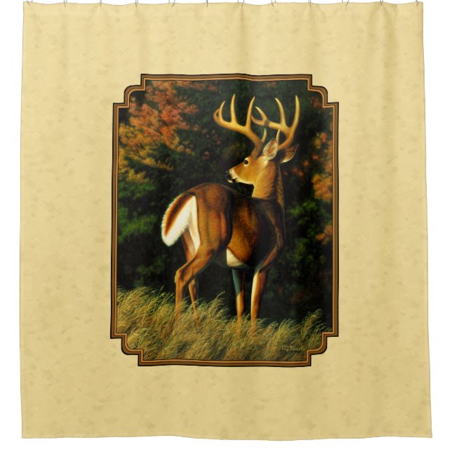 Rideaux De Douche Whitetail Deer Monster Buck Yellow (Devant)