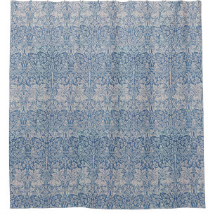 Rideaux De Douche William Morris Forest Lapin Bird Folid Bleu