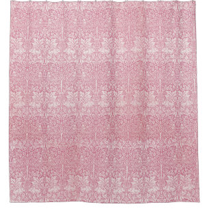 Rideaux De Douche William Morris Forêt de lapin Folid Rose