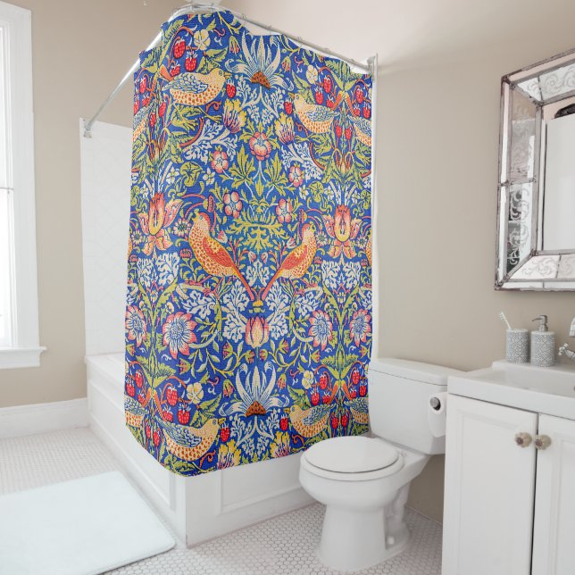Rideaux De Douche William Morris Fraise voleur célèbre tableau (En situation)