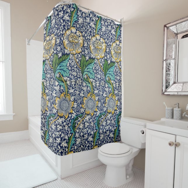 Rideaux De Douche William Morris Kennet célèbre motif (En situation)