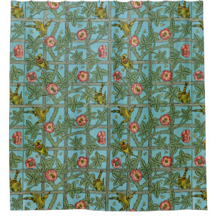 Rideaux De Douche William Morris Oiseaux et fleurs