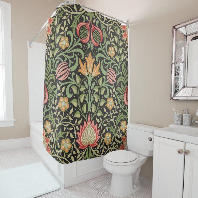 Rideaux De Douche William Morris Persian Floral Antique (En situation)