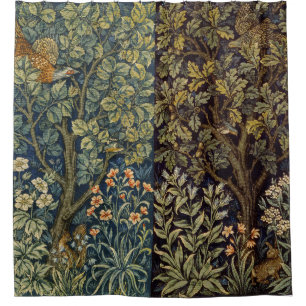 Rideaux De Douche William Morris - Pheasant Bird Tree Botanical