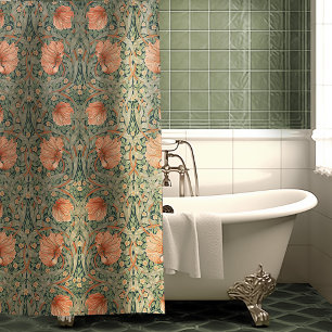 Rideaux De Douche William Morris Pimpernel Dusty Rose & Sage Green