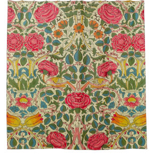 Rideaux De Douche William Morris Rose Floral Chintz rose