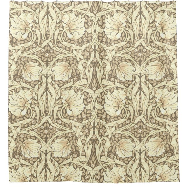 Rideaux De Douche William Morris, sepia pimpernel, Art nouveau (Devant)