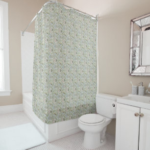 Rideaux De Douche William Morris Vintage Floral Celandine rose