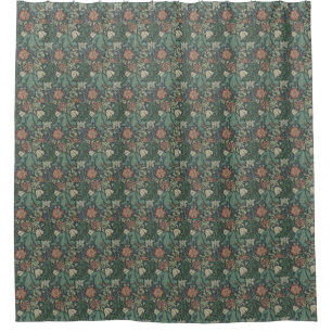 Rideaux De Douche William Morris Vintage Floral Rose Green Compton