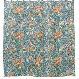 Rideaux De Douche William Morris Windrush Motif Floral Bleu