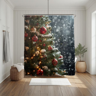Rideaux De Douche Winter Wonderland Christmas Shower Curtain