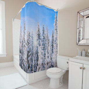 Rideaux De Douche Wonderland Pine Trees en neige