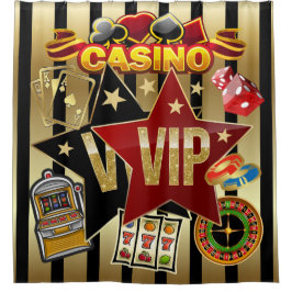 RIDEAUX DE DOUCHE WOW CASINO VIP SHOWER CURTAIN