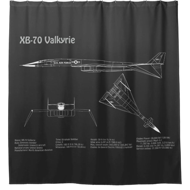 Rideaux De Douche XB-70 Valkyrie - Plan directeur de l'avion PD (Devant)