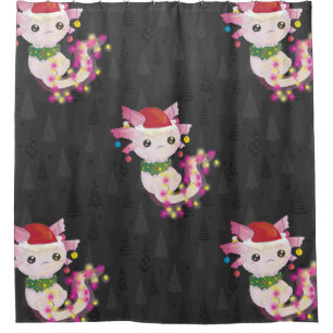 Rideaux De Douche xmas santa claus axolotl