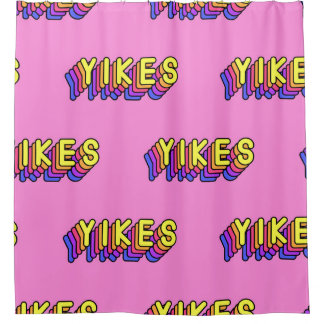 Rideaux De Douche Yikes Mots : Papier Peint Vintage Rose.