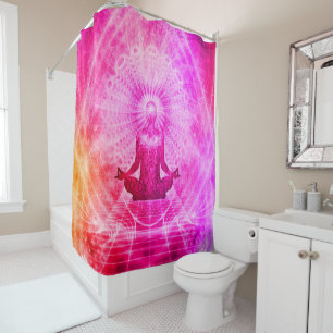 Rideaux De Douche Yoga coloré de chant religieux de méditation
