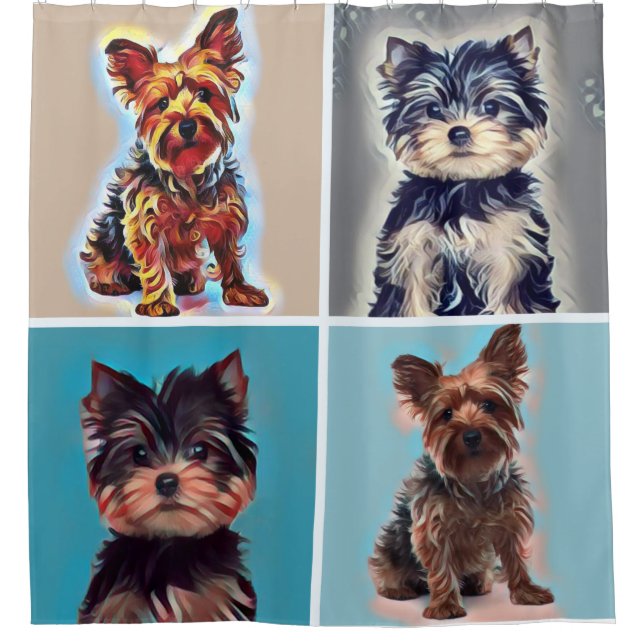 Rideaux De Douche Yorkie Yorkshire Dog (Devant)