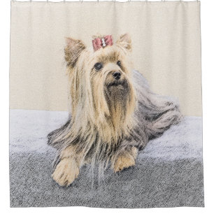 Rideaux De Douche Yorkshire Terrier Peinture - Cute Original Chien A
