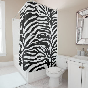 Rideaux De Douche Zebra Camouflage Motif artistique noir et blanc