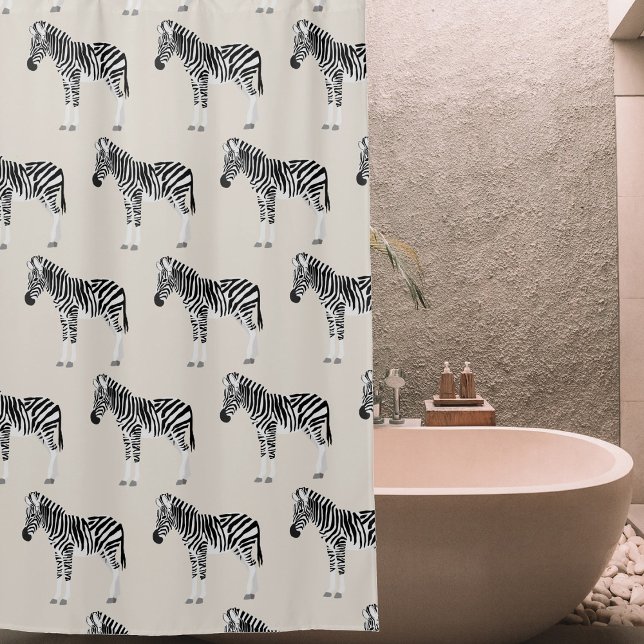 Rideaux De Douche Zebra Exotic Animal Motif Beige (Zebra Exotic Animal Pattern Beige Shower Curtain)