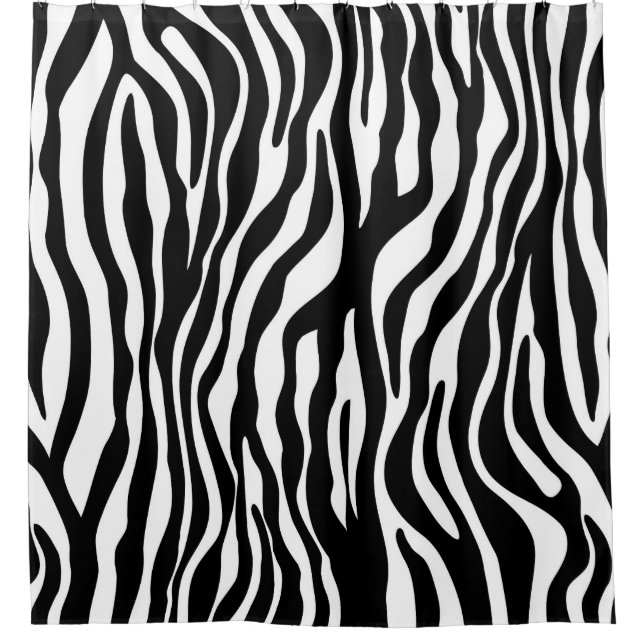 Rideaux De Douche Zebra rayures motif noir & blanc + vos idées (Devant)