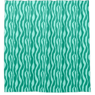 Rideaux De Douche Zèbre rayures - Turquoise et Aqua