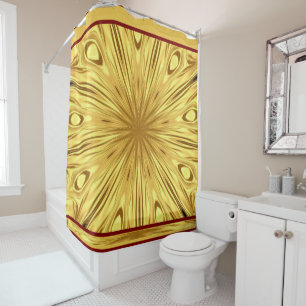 Rideaux De Douche Zénith Doré : Tourbillon Opulent Cramoisi Luxe D