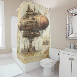 Rideaux De Douche Zeppelin Steampunk vintage (10)