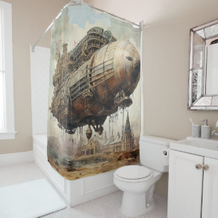 Rideaux De Douche Zeppelin Steampunk vintage (2)