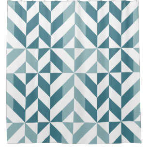 Rideaux De Douche ZigZag géométrique vert turquoise à deux tons