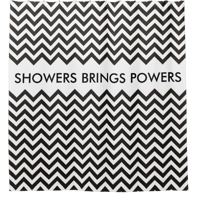 Rideaux De Douche ZIGZAG pattern - black + your background & ideas (Devant)