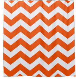 Rideaux De Douche Zigzags Orange Et Blanc