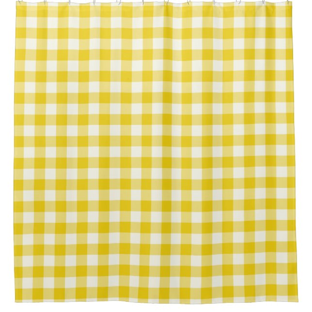 Rideaux en douche jaune citron de guingan (Devant)