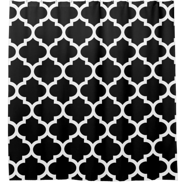 Rideaux en douche noirs et blancs de motif de (Devant)