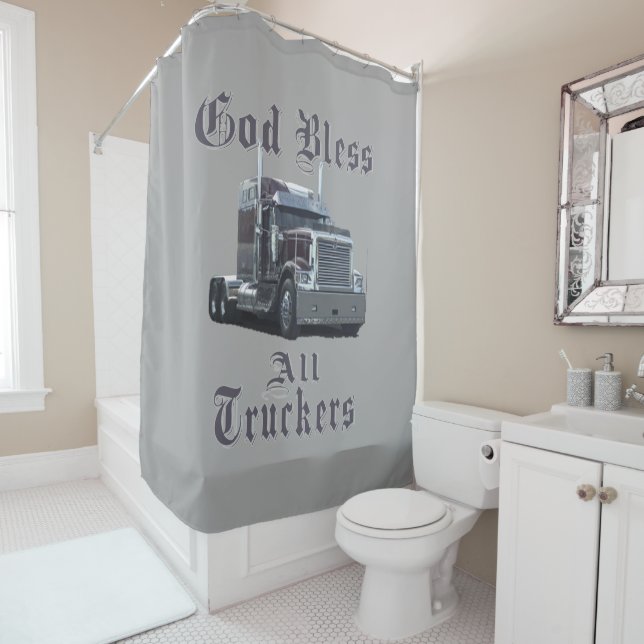 Rideaux en douche pour des camionneurs (En situation)