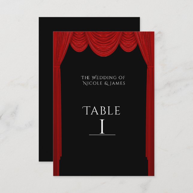 Rideaux rouges HOLLYWOOD Élégant numéro de table d (Devant / Derrière)