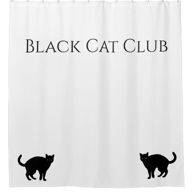 Rideaux simples de douche en chat noir (Devant)