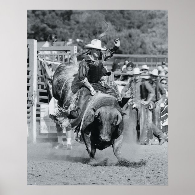 Rider hängt an einem Bullenbugel Poster (Vorne)
