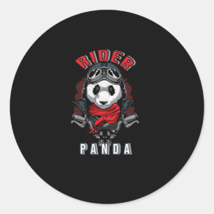Rider Panda Runder Aufkleber