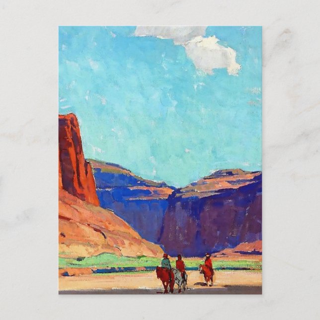 "Riders in Canyon de Chelly" von Edgar Payne Postkarte (Vorderseite)